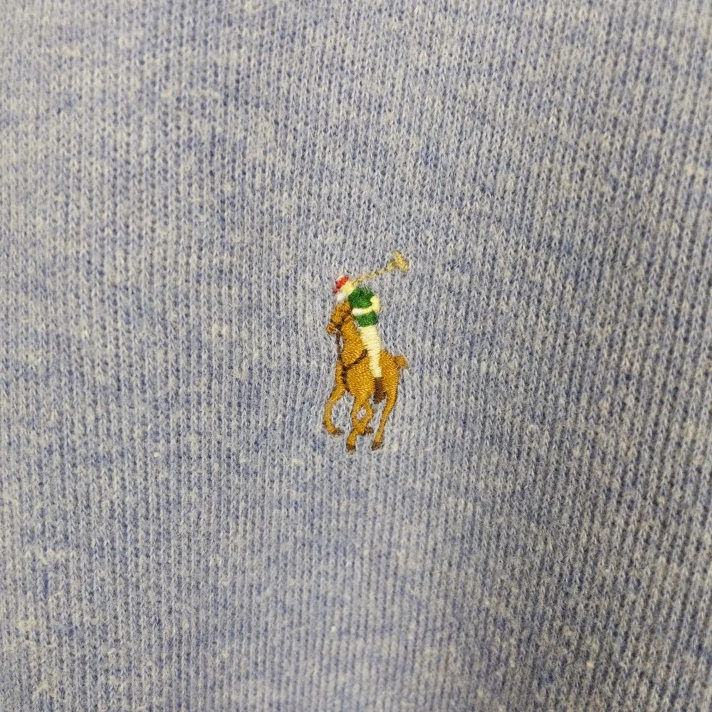 Polo Ralph Lauren Estate-Rib Quarter-Zip Blue Heather Pullover Sweater Men Large
